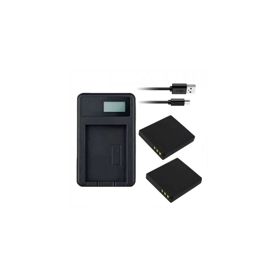 USB Battery Charger and 2 Batteries For Panasonic Lumix SDR-S26 Digital Camera