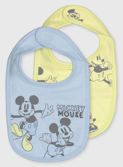 Disney Mickey Mouse Bibs 2 Pack - One Size