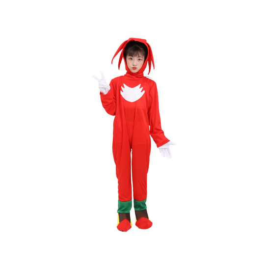 (Red, S-(4-5T)) Kids Sonic The Hedgehog Cosplay Costume Cartoon Bodysuit Play Onesies