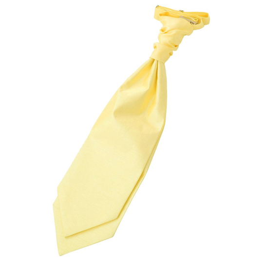 Lemon Yellow Shantung Pre-Tied Wedding Cravat