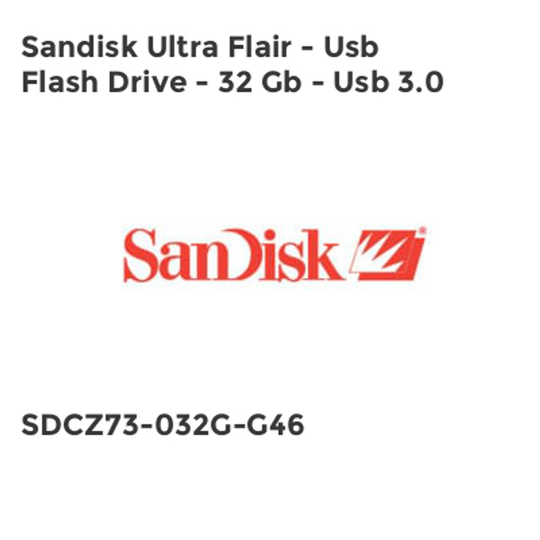 Sandisk Sandisk Ultra Flair - Usb Flash Drive - 32 Gb - Usb 3.0