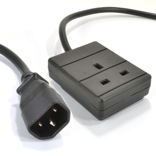 kenable IEC C14 to 1 Way Gang UK Mains Sockets Lead UPS Power Supply 1m
