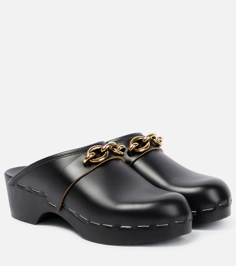 Toff embellished leather clogs