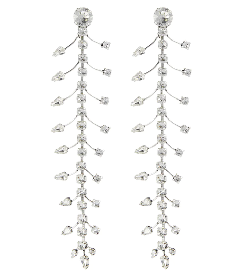 Fishbone rhinestone drop earrings