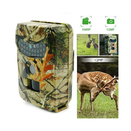 Hunting Trail Camera 12MP 1080P PIR IR Wildlife Scouting Cam Night Vision IP56