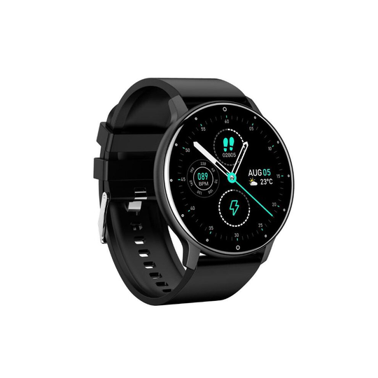 (Black) Smart Watches Men Full Touch Screen Fitness Watch