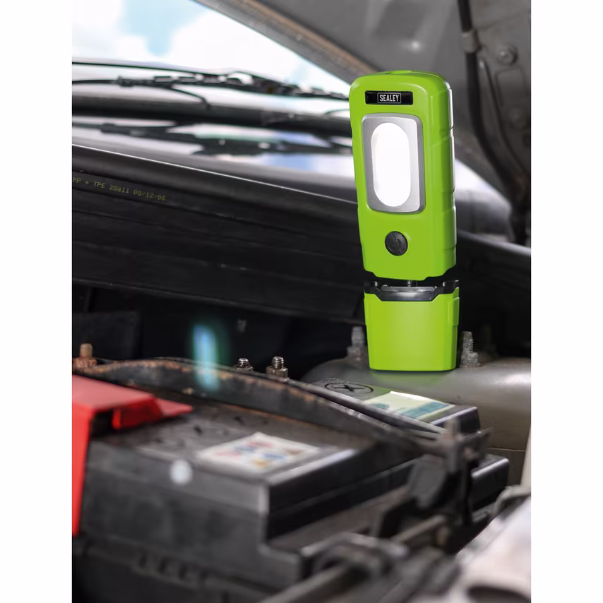 Sealey Rechargeable 360 Inspection Lamp 3W COB + 1W LED Green Lithium-polymer