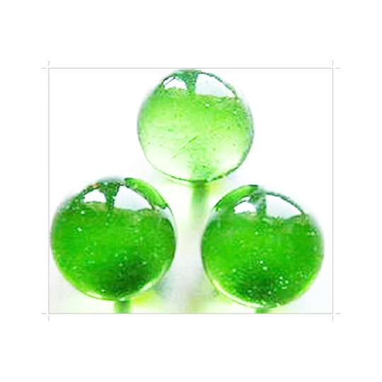 100 Green Glass Round Marbles 16mm
