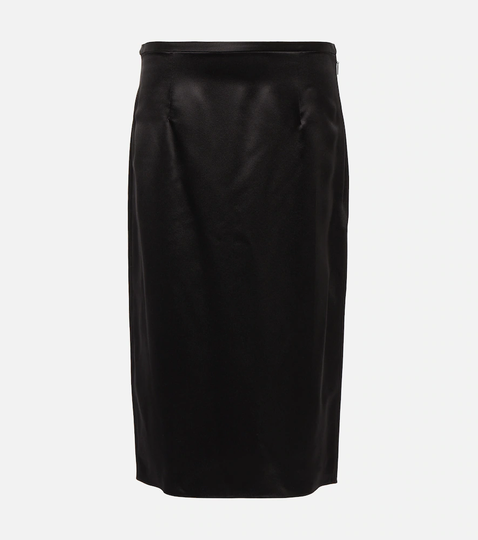 Silk midi skirt