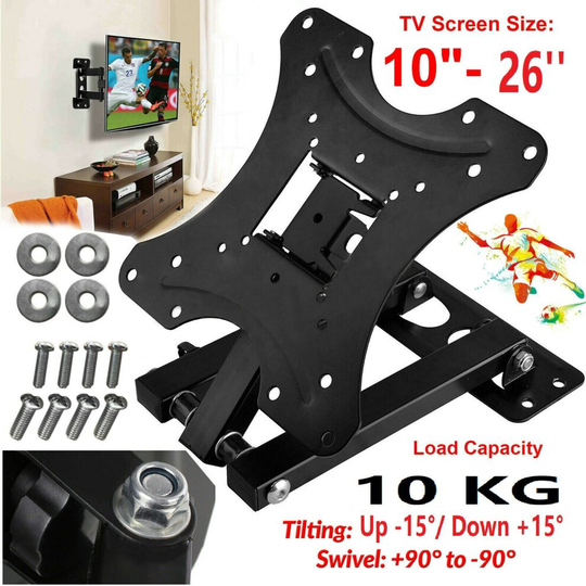 TV Wall Bracket Mount Tilt Swivel For 10 15 20 22 26" Inch 3D LCD LED