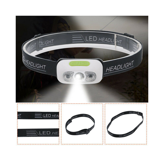 Waterproof LED Induction Headlamp USB Night Fishing Head Light