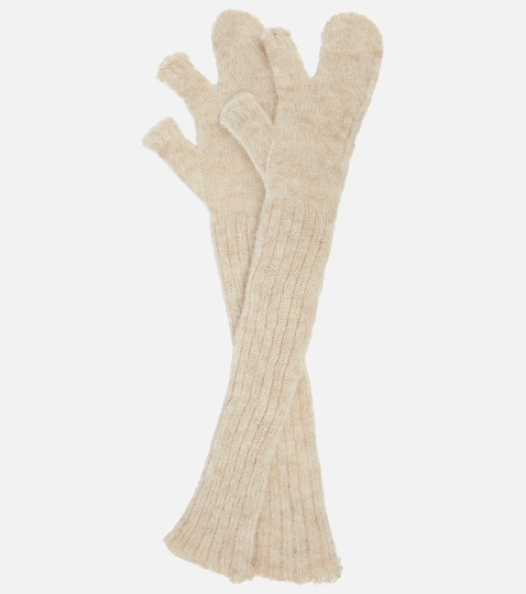 Alpaca wool-blend gloves