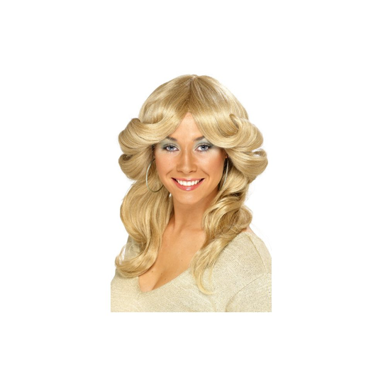 Smiffy's 70's Flick Wig - wig flick 70s fancy dress smiffys blonde ladies 1970s costume