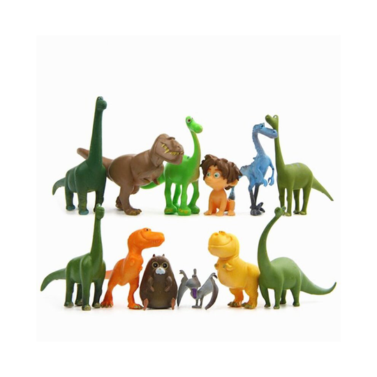 (12pcs) 12pcs/Set The Good Dinosaur Mini Figures Cute Cartoon Miniatures PVC Toy Gift