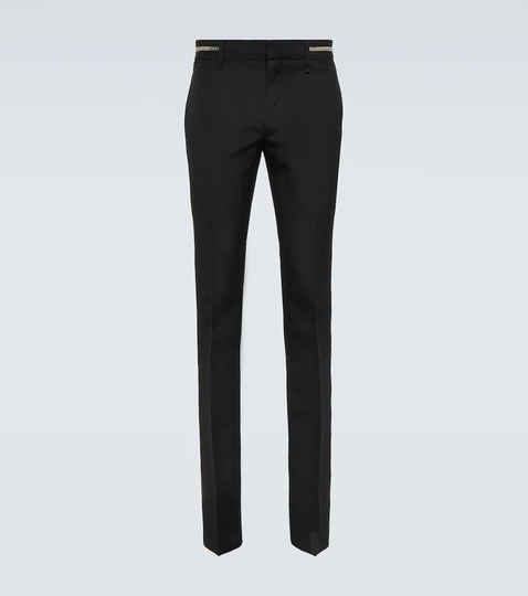 4G Zip wool slim pants