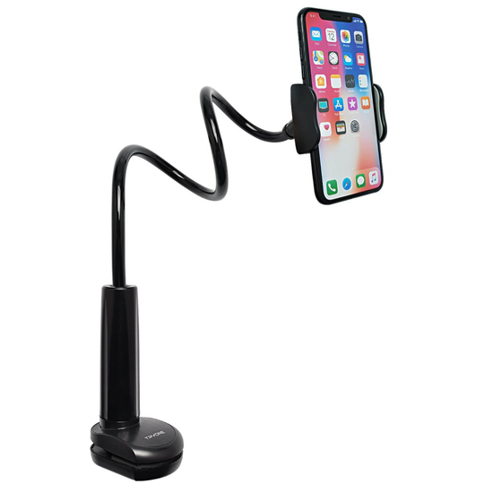Tryone Gooseneck Phone Holder - Flexible Arm Mount Stand for iPhone Series/Samsung Cellphones/Google Pixel and more, 27.5in Overall Length