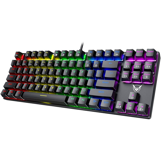 PICTEK TKL Mechanical Gaming Keyboard, RGB LED Rainbow Backlit