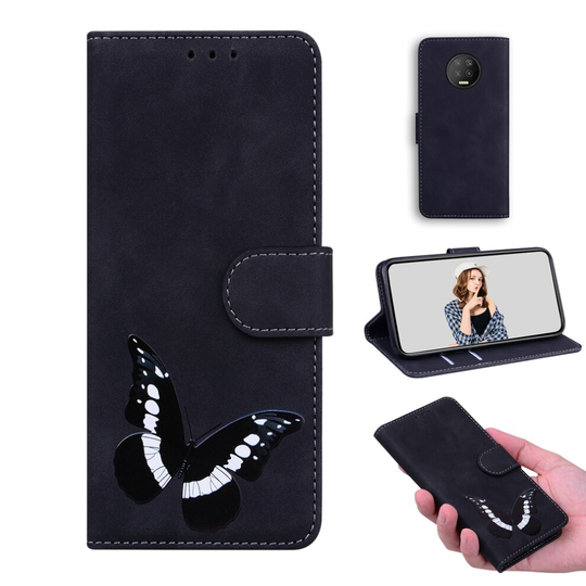 Case for Infinix Note 7 Butterfly Cover Premium Leather Magnetic- Black
