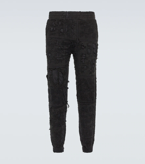 Distressed cotton sweatpants