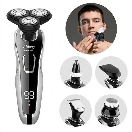 Cordless Electric Shaver, Mens Beard Trimmer Wet & Dry Rotary Shaver
