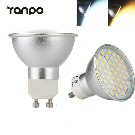 (7W 60LEDs, Cool White (6000-6500K?) 4X GU10 5W 7W 9W 2835 SMD 220V LED Spotlight Bulb