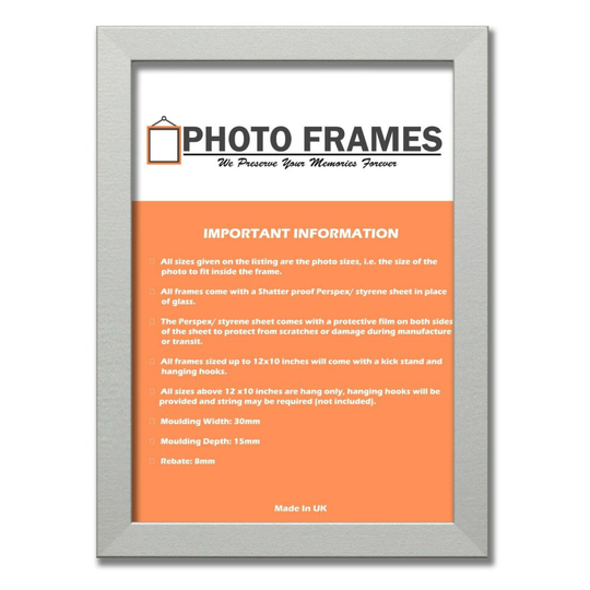 (Silver, 70x70 CM) The Photo Factory Frame | Wooden Photo & Art Frames