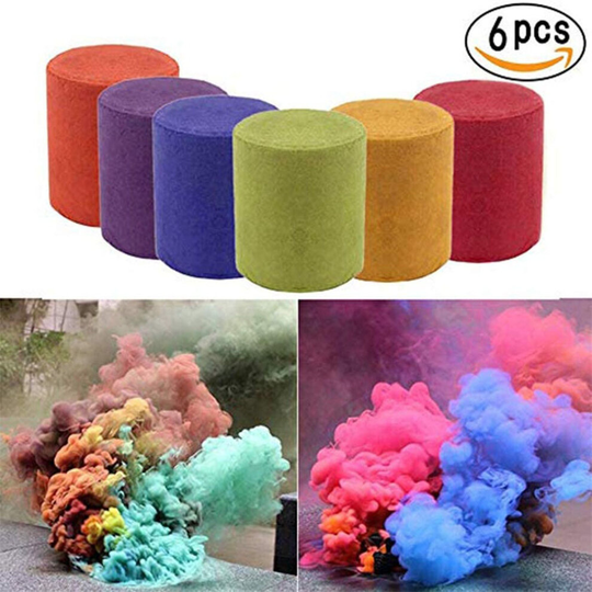6X Multi-Colors Smoke Effect Cake Shows Bomb Stage Party Photography Aiding Toy