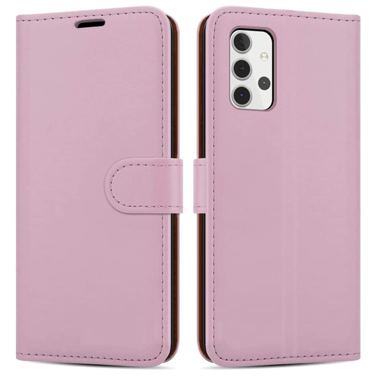 (Rose Gold) For Samsung A12 Wallet Case PU Leather Wallet Flip Phone Case