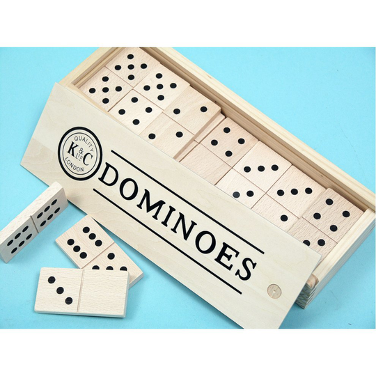 Double six giant wooden dominoes with black spots 00130