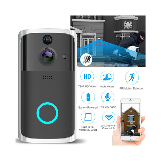 Wireless WiFi Video Doorbell Camera Recording Audio Intercom Smart Home Security