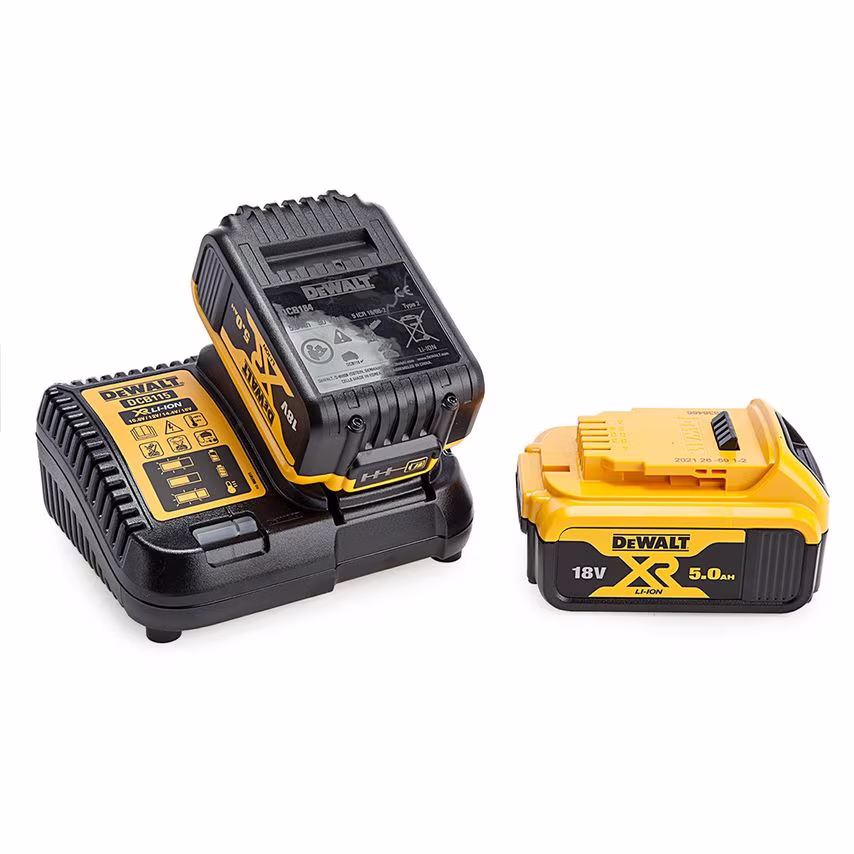 DeWalt 18V 2 x DCB184 5.0AH Batteries & DCB115 Charger Set