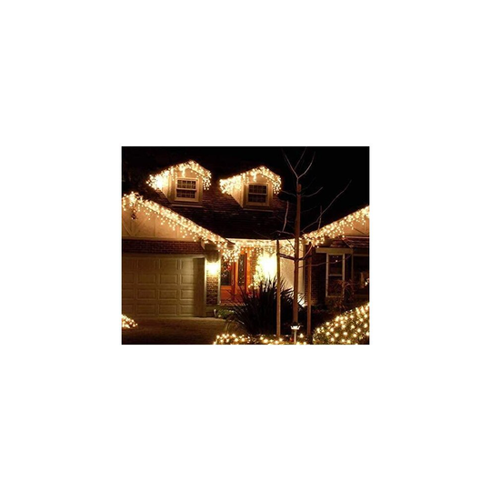 (2.5m) Best Artificial Warm White Outdoor Connectable Christmas LED Icicle Lights Waterproof 8 Multi-Function with Timer & Memory