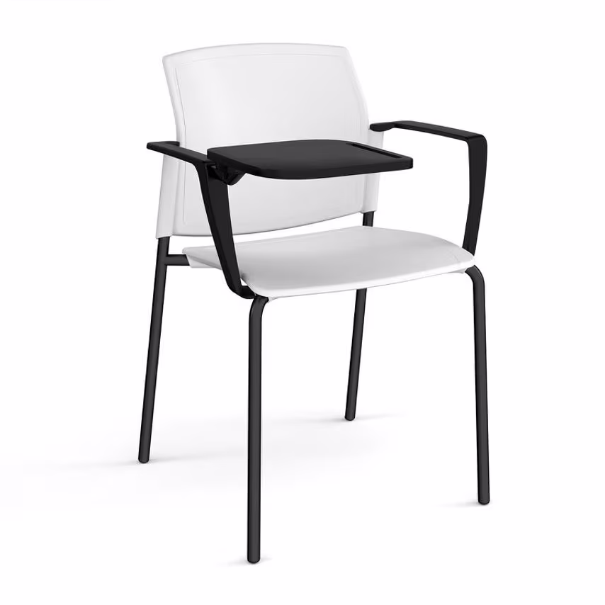 Dams MTO Santana 4 Leg Stacking Chair with Plastic Seat and Back, Black Frame wi