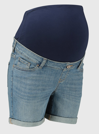 MATERNITY Mid Denim Overbump Boy Shorts - 8