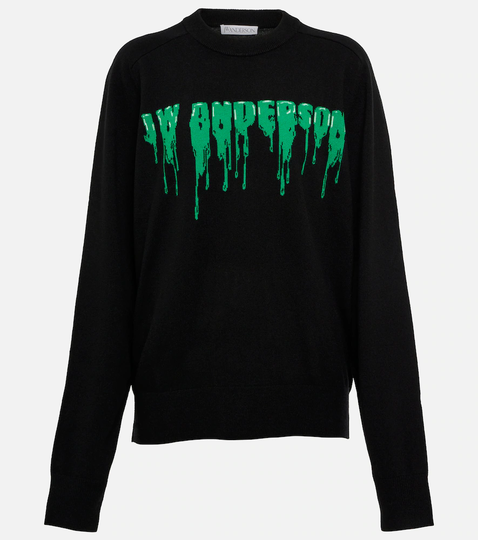 Logo intarsia virgin wool sweater