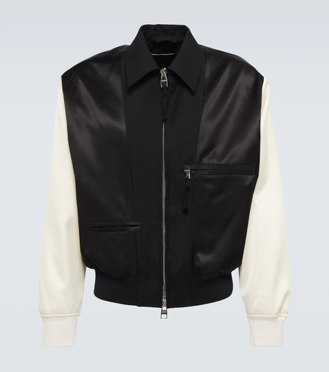 Wool and silk bomber jacket