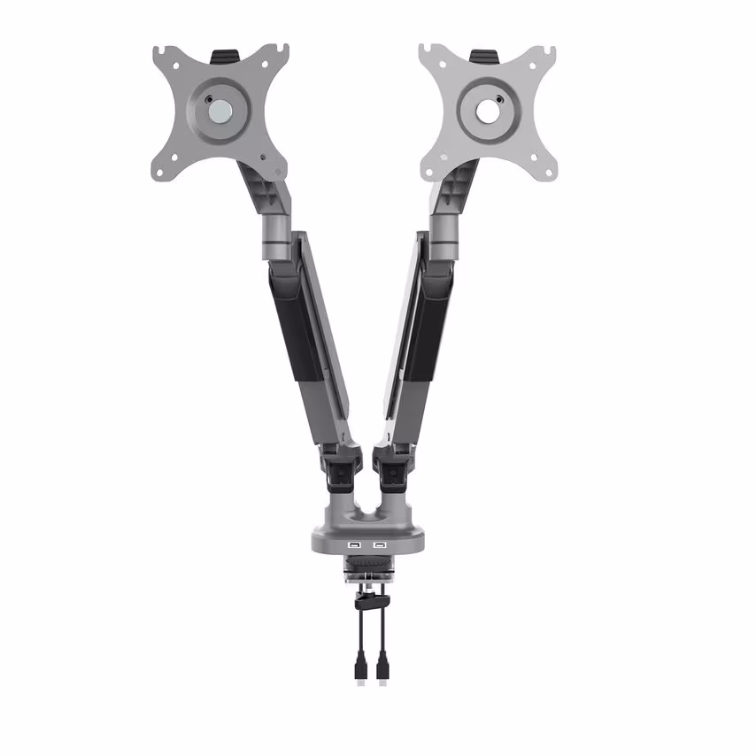 Dams Triton Gas Lift Space-saving Double Monitor Arm - Black