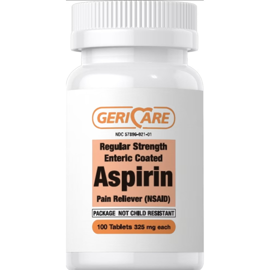 Enteric Coated Aspirin 325 mg, 100 Enteric Coated Tablets