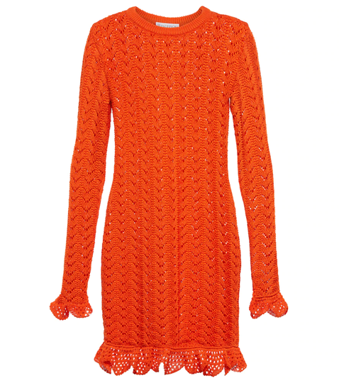 Open-knit cotton minidress