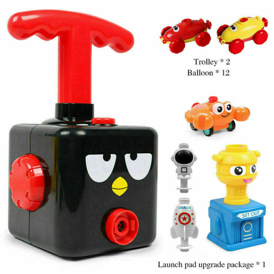 (Bird) Inertia Balloon Launcher & Powered Car Toy Set Toys Kids Experiment