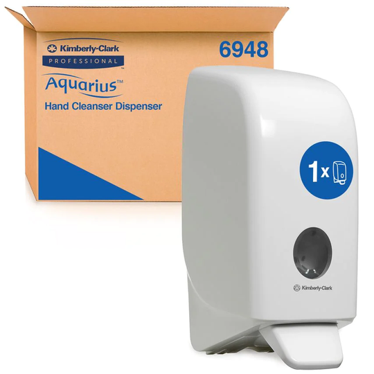 Aquarius Hand Cleanser Dispenser 6948 - 1 x White Wall Mounted Hand Wash Dispens