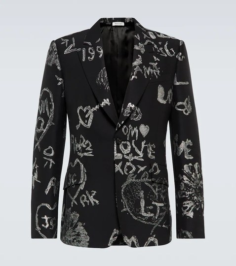 Jacquard single-breasted suit jacket