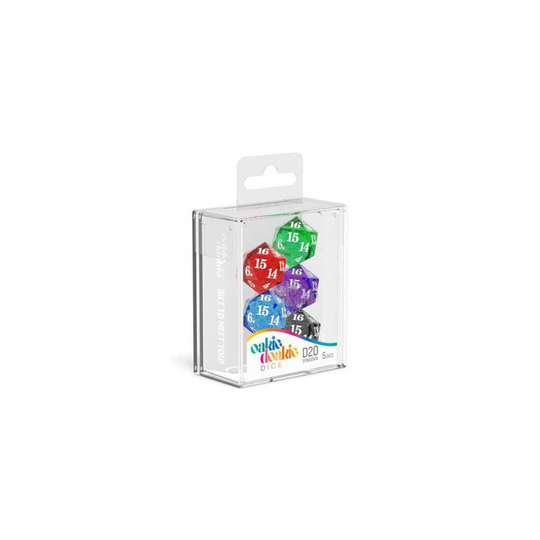 D20 Spindown Dice 22mm Set of 5 (Speckled)