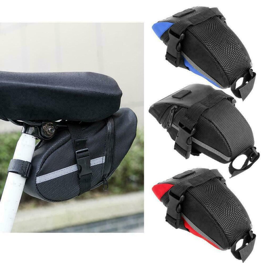 (Black) Bicycle Bike Waterproof Saddle Bag Tail Rear Cycling Cushion Seat Pouch Storage