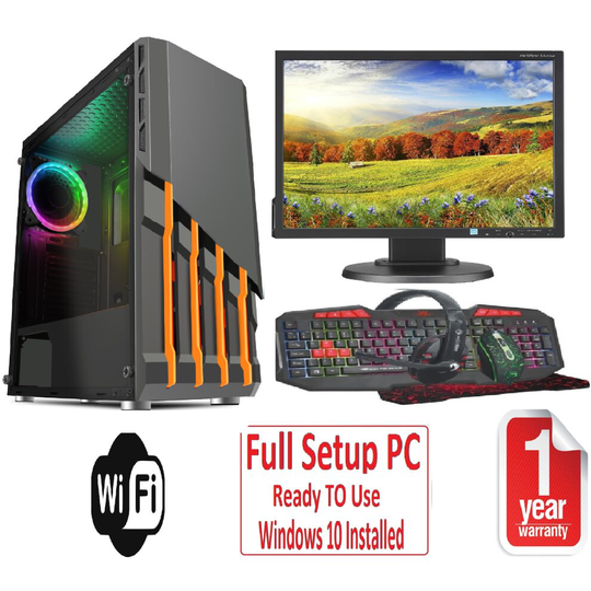 Fast Gaming PC Bundle Intel QuadCore i5 8GB 1TB Window 10 2GB GT710 Havoc