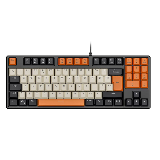 Mechanical Keyboard Red Switch 90 Keys UK Layout Wired Keyboard with PBT Keycaps for PC Gamers Computer (Black)