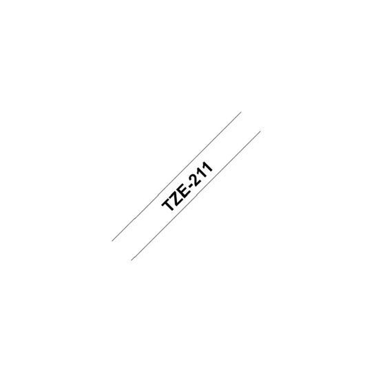 Brother TZE-211 6MM P-touch Tape Black/White