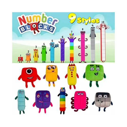 (9PCS/SET) Numberblock Plush Doll Educational Stuffed Toys UK