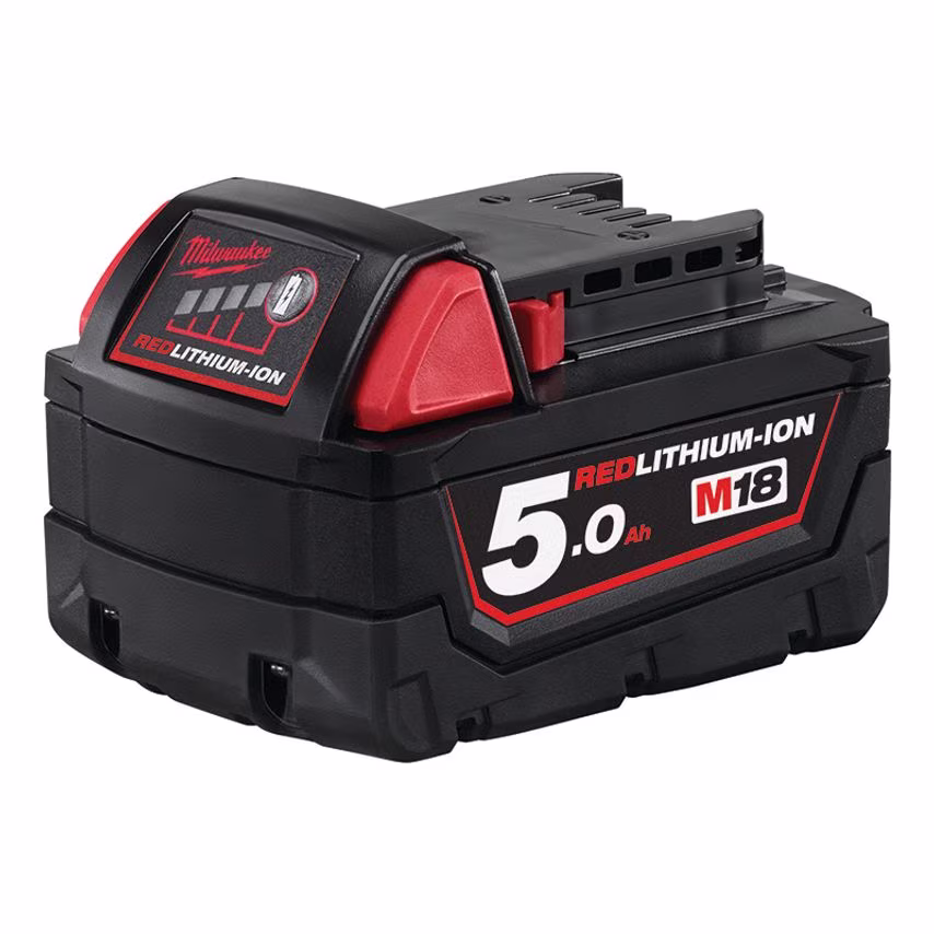 Milwaukee Power Tools M18 B5 REDLITHIUM-ION Slide Battery Pack 18V 5.0Ah Li-ion
