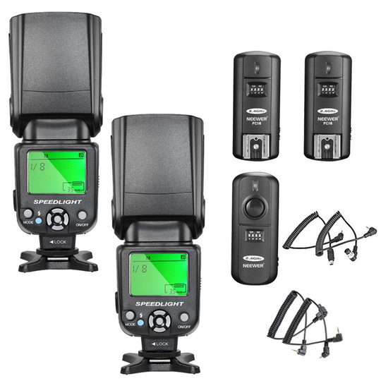 Neewer NW-561 Flash Speedlite Kit for Canon Nikon and Other DSLR Cameras,Include:(2)NW-561 Flash+(1)2.4G Wireless Trigger(1 Transmitter + 2 Receiver)